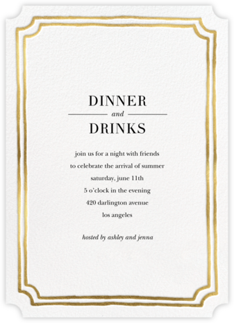 Roosevelt - Gold - Sugar Paper - Dinner Party Invitations