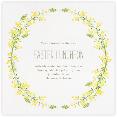 Heathers (Square) - Yellow - Paperless Post - Easter Invitations