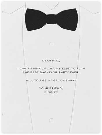 White Tuxedo - Paperless Post - Will You Be My Bridesmaid Cards