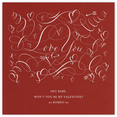 Love You - Crimson - Bernard Maisner - Anniversary Cards 