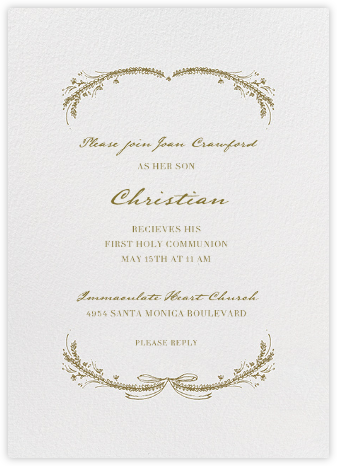 Loire Tall - Sepia - Paperless Post - First communion invitations 