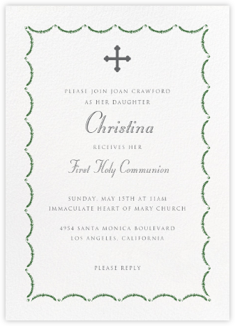 Garland - Green - Paperless Post - First communion invitations 