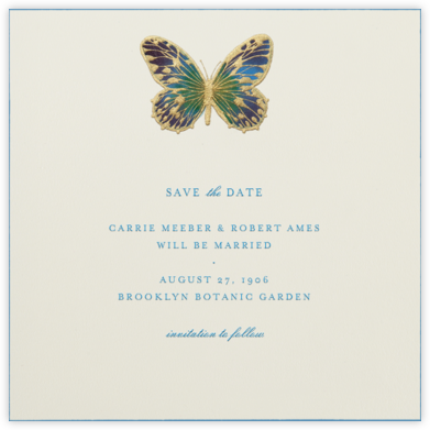 Hand Painted Butterfly - Green Purple - Bernard Maisner - Spring Party Invitations