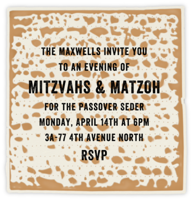 Matzoh - Paperless Post - Passover invitations