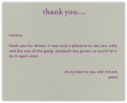 Casual Thanks (Purple) - Paperless Post