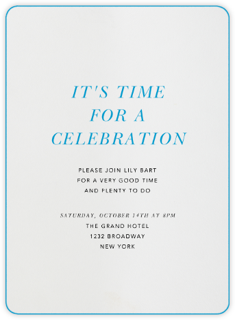 Ivory Rounded Stained Edge (Blue) - Paperless Post - Invitations for Entertaining 