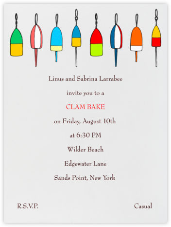 Lobster Buoys (Ivory) - Paperless Post - Invitations for Entertaining 