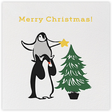 Penguin Christmas Star - Paperless Post - Animal Wildlife Christmas Cards