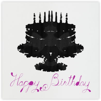 Rorschach Birthday Cake (Royal Purple) - Paperless Post - Birthday Cards