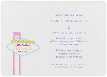 Vegas - Pink and Blue (Welcome Horizontal) - Paperless Post - Wedding Invitations
