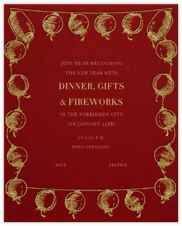 Lunar New Year Invitations | Send online instantly | RSVP tracking