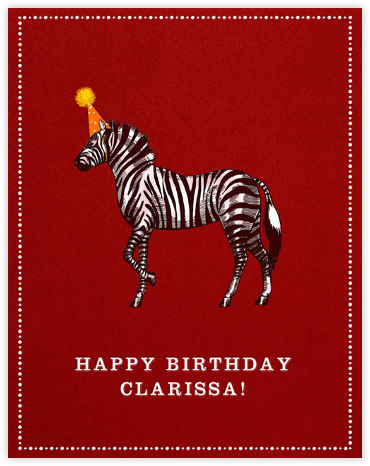 Zebra Birthday - Paperless Post - Birthday Cards