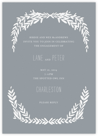 Laurel in Love - Gray - Mr. Boddington's Studio - Engagement party invitations 
